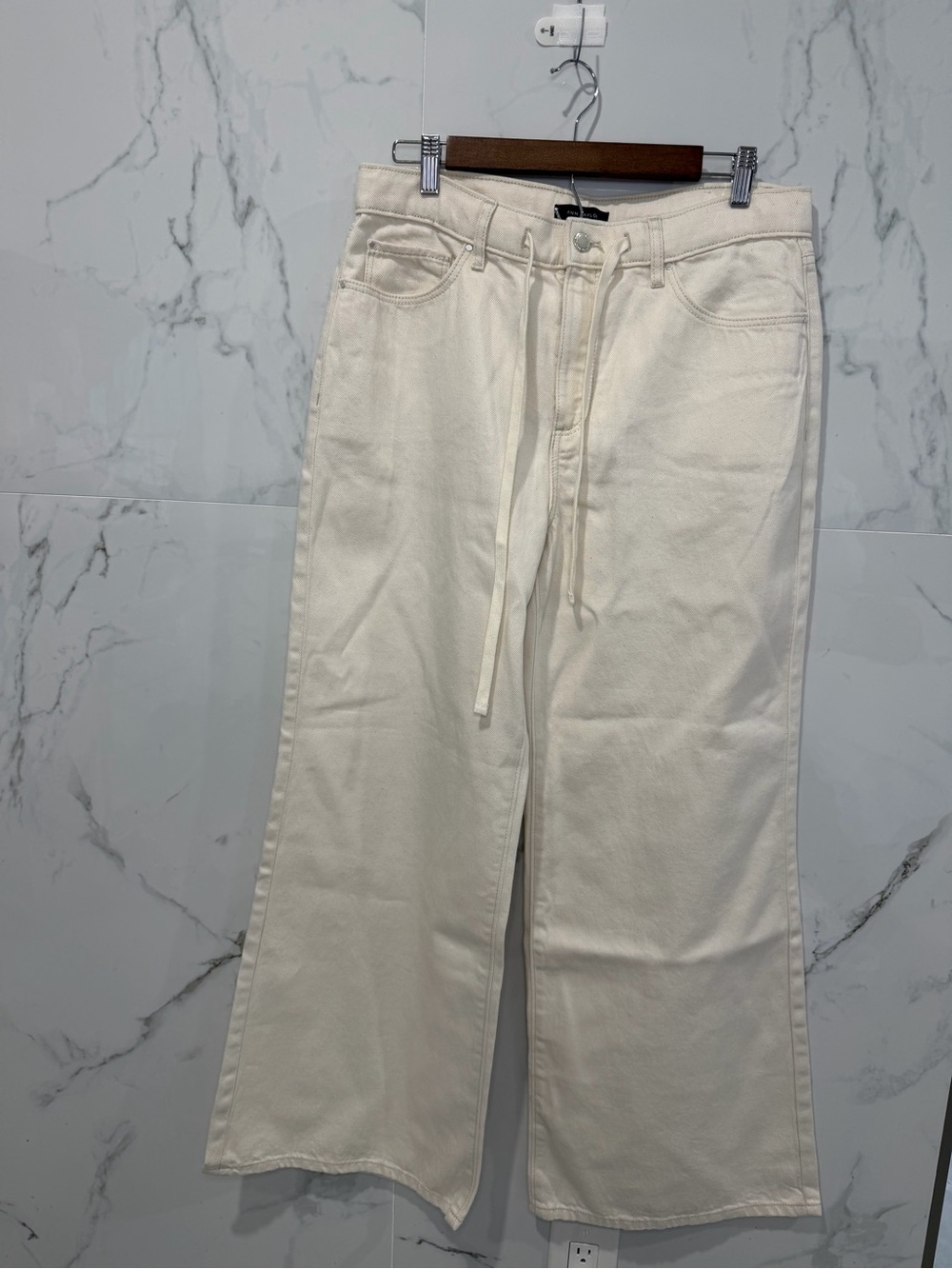 Ann Taylor Mid rise perfect pocketing Relaxed Wide-Leg Jeans with Drawcord new10